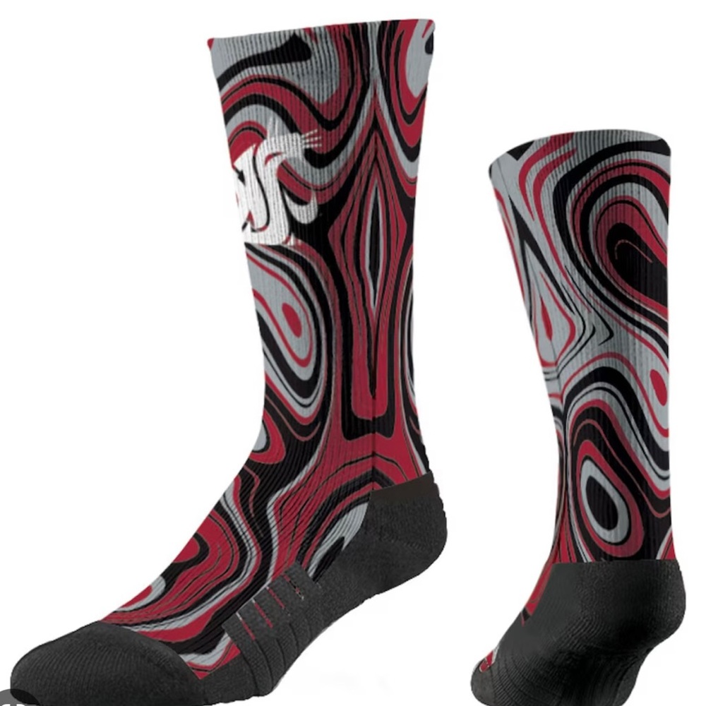 Strideline Washington State Cougars Oil Slick Crew Socks - Men’s